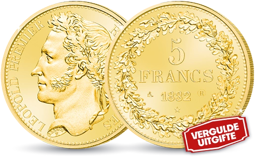 Gratis vergulde herslag 5 Francs 1832